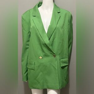 DKNY Vibrant Green Blazer with Gold Buttons